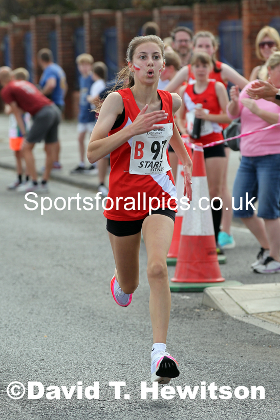 Girls under-15s 2021 Northern 6 and 4 Stage and Young Athletes Road Relays, Redcar. Photo: David T. Hewitson/Sports for All Pics